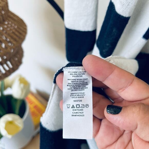 LOFT Striped Hooded Lightweight Cardigan - Picture 5 of 6